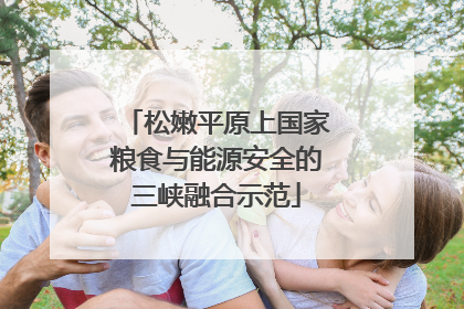 松嫩平原上国家粮食与能源安全的三峡融合示范