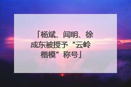 杨斌、闻明、徐成东被授予“云岭楷模”称号