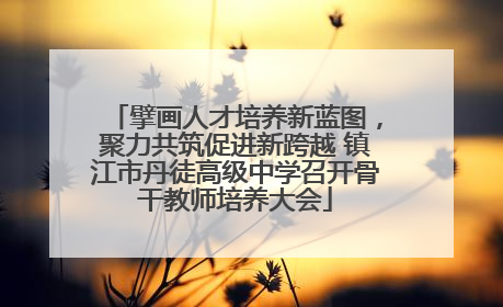 擘画人才培养新蓝图，聚力共筑促进新跨越 镇江市丹徒高级中学召开骨干教师培养大会