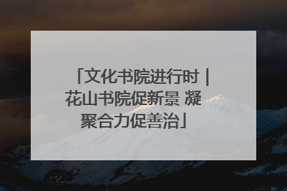 文化书院进行时｜花山书院促新景 凝聚合力促善治
