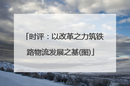 时评：以改革之力筑铁路物流发展之基(图)