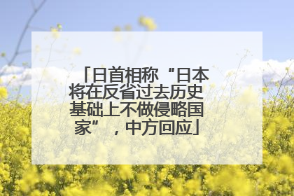 日首相称“日本将在反省过去历史基础上不做侵略国家”，中方回应