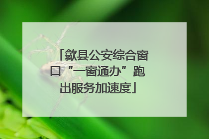 歙县公安综合窗口“一窗通办”跑出服务加速度