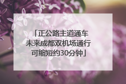正公路主道通车 未来成都双机场通行可缩短约30分钟