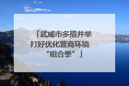 武威市多措并举打好优化营商环境“组合拳”