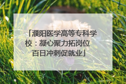 濮阳医学高等专科学校：凝心聚力拓岗位 百日冲刺促就业