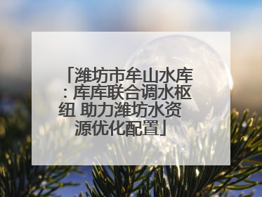潍坊市牟山水库：库库联合调水枢纽 助力潍坊水资源优化配置