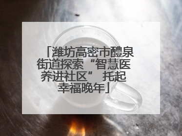 潍坊高密市醴泉街道探索“智慧医养进社区” 托起幸福晚年