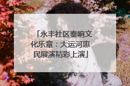 永丰社区奏响文化乐章：大运河惠民展演精彩上演