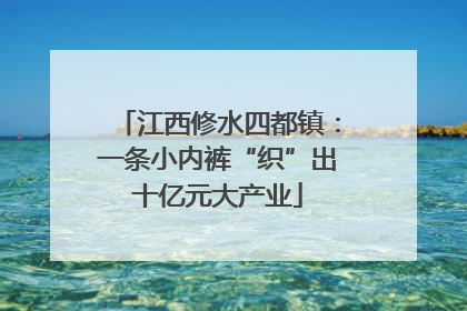 江西修水四都镇：一条小内裤“织”出十亿元大产业