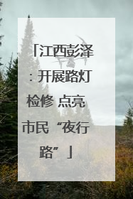 江西彭泽：开展路灯检修 点亮市民“夜行路”