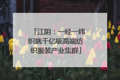 江阴：一经一纬织就千亿级高端纺织服装产业集群