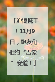 沪锡携手！11月9日，跑友们相约“吉象”赛道！