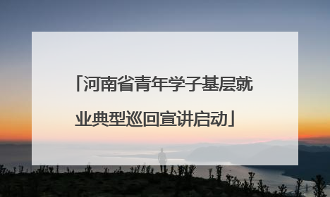 河南省青年学子基层就业典型巡回宣讲启动