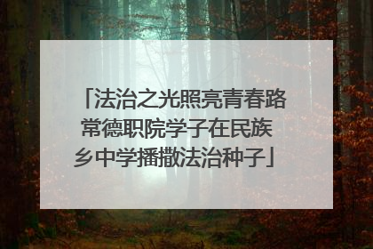 法治之光照亮青春路 常德职院学子在民族乡中学播撒法治种子