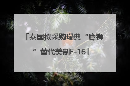 泰国拟采购瑞典“鹰狮”替代美制F-16