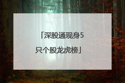 深股通现身5只个股龙虎榜