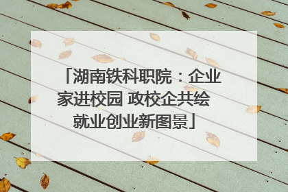 湖南铁科职院：企业家进校园 政校企共绘就业创业新图景