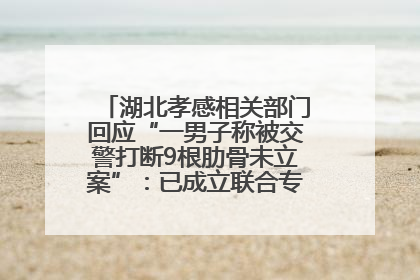 湖北孝感相关部门回应“一男子称被交警打断9根肋骨未立案”：已成立联合专班开展工作