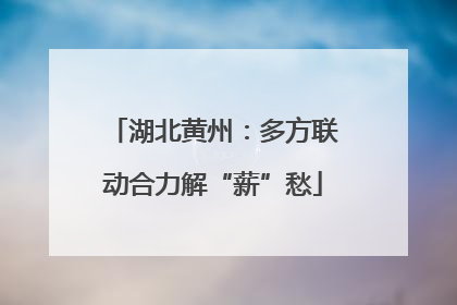 湖北黄州：多方联动合力解“薪”愁