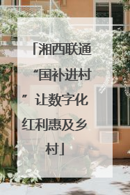 湘西联通“国补进村”让数字化红利惠及乡村