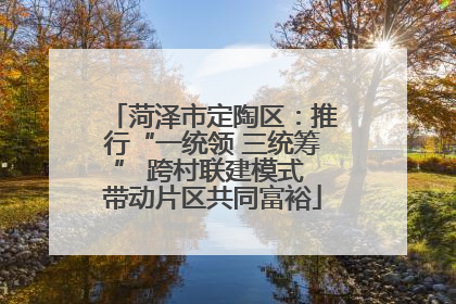 菏泽市定陶区：推行“一统领 三统筹” 跨村联建模式 带动片区共同富裕