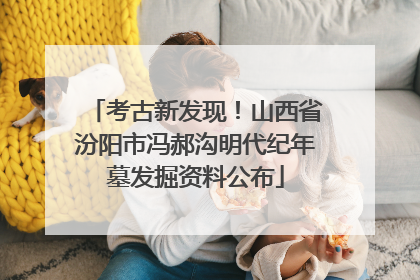考古新发现！山西省汾阳市冯郝沟明代纪年墓发掘资料公布