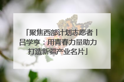 聚焦西部计划志愿者丨吕学亨：用青春力量助力打造新疆产业名片