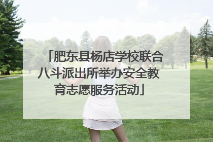 肥东县杨店学校联合八斗派出所举办安全教育志愿服务活动