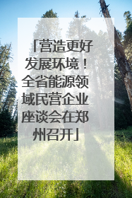 营造更好发展环境！全省能源领域民营企业座谈会在郑州召开