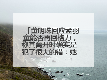 董明珠回应孟羽童能否再回格力，称其离开时确实是犯了很大的错：她对我来说是孩子