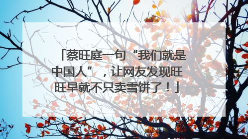 蔡旺庭一句“我们就是中国人”，让网友发现旺旺早就不只卖雪饼了！