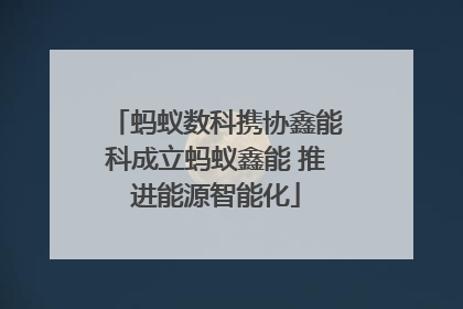 蚂蚁数科携协鑫能科成立蚂蚁鑫能 推进能源智能化