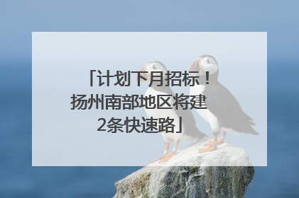 计划下月招标！扬州南部地区将建2条快速路