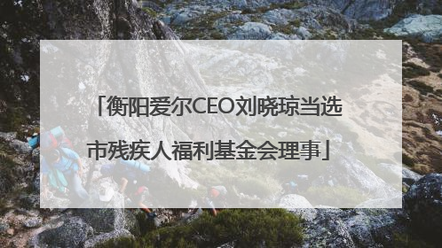 衡阳爱尔CEO刘晓琼当选市残疾人福利基金会理事