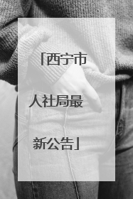 西宁市人社局最新公告