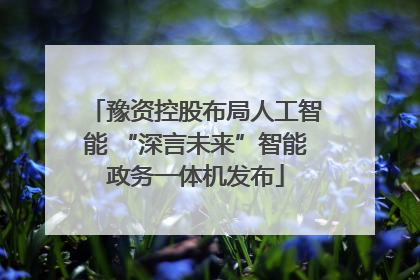 豫资控股布局人工智能 “深言未来”智能政务一体机发布
