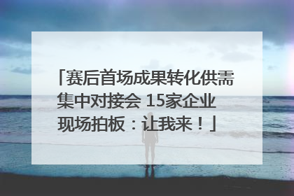 赛后首场成果转化供需集中对接会 15家企业现场拍板：让我来！