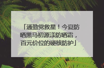通勤党救星！今夏防晒黑马初源漾防晒霜，百元价位的硬核防护