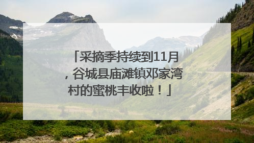 采摘季持续到11月，谷城县庙滩镇邓家湾村的蜜桃丰收啦！