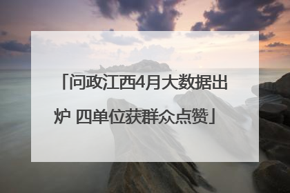 问政江西4月大数据出炉 四单位获群众点赞