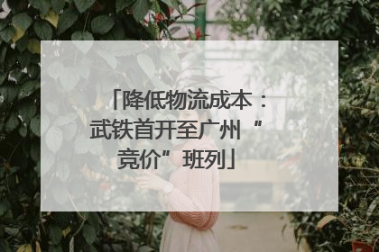 降低物流成本：武铁首开至广州“竞价”班列