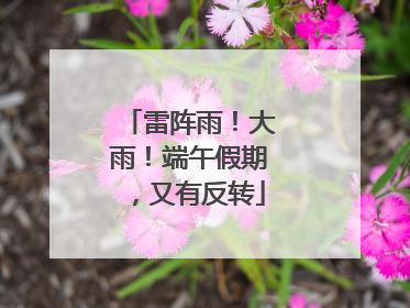 雷阵雨！大雨！端午假期，又有反转