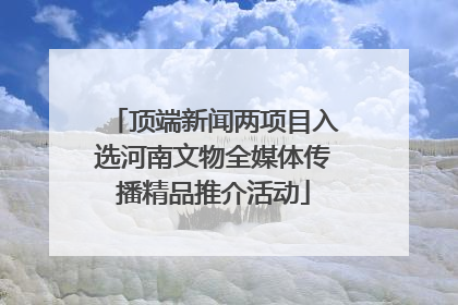 顶端新闻两项目入选河南文物全媒体传播精品推介活动