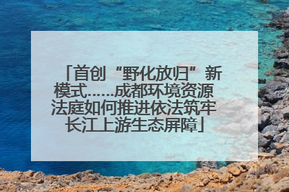 首创“野化放归”新模式……成都环境资源法庭如何推进依法筑牢长江上游生态屏障