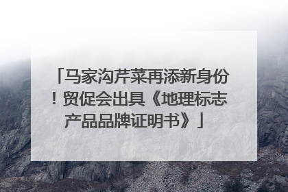 马家沟芹菜再添新身份！贸促会出具《地理标志产品品牌证明书》