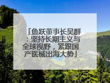 鱼跃董事长吴群：坚持长期主义与全球视野，紧跟国产医械出海大势