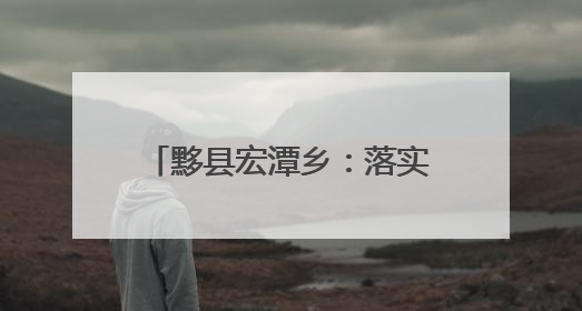 黟县宏潭乡：落实“田长制” 守好良田保“粮仓”