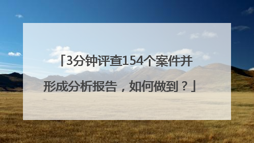 3分钟评查154个案件并形成分析报告，如何做到？