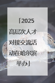 2025高层次人才对接交流活动在哈尔滨举办